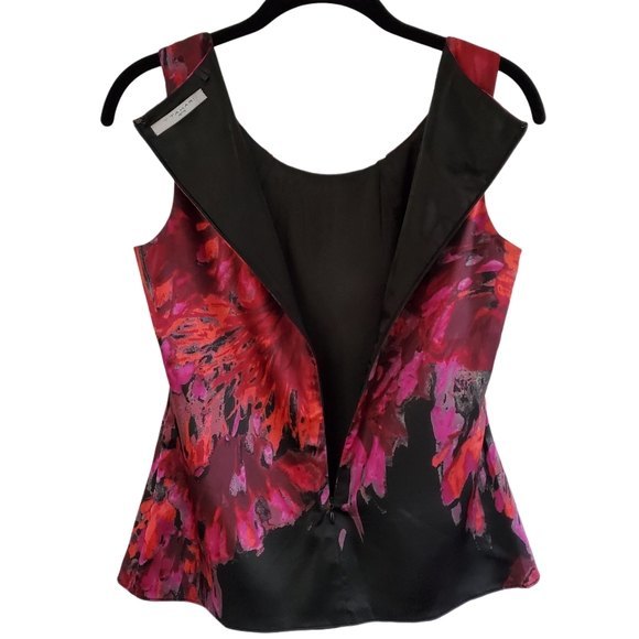 T Tahari Blouse Sleeveless Pink & Black - Picture 5 of 12